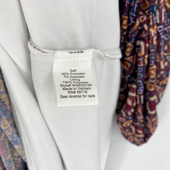 NY Collection Dress Plus Size Women Purple Paisley Gathered Double Slits - Picture 6 of 8